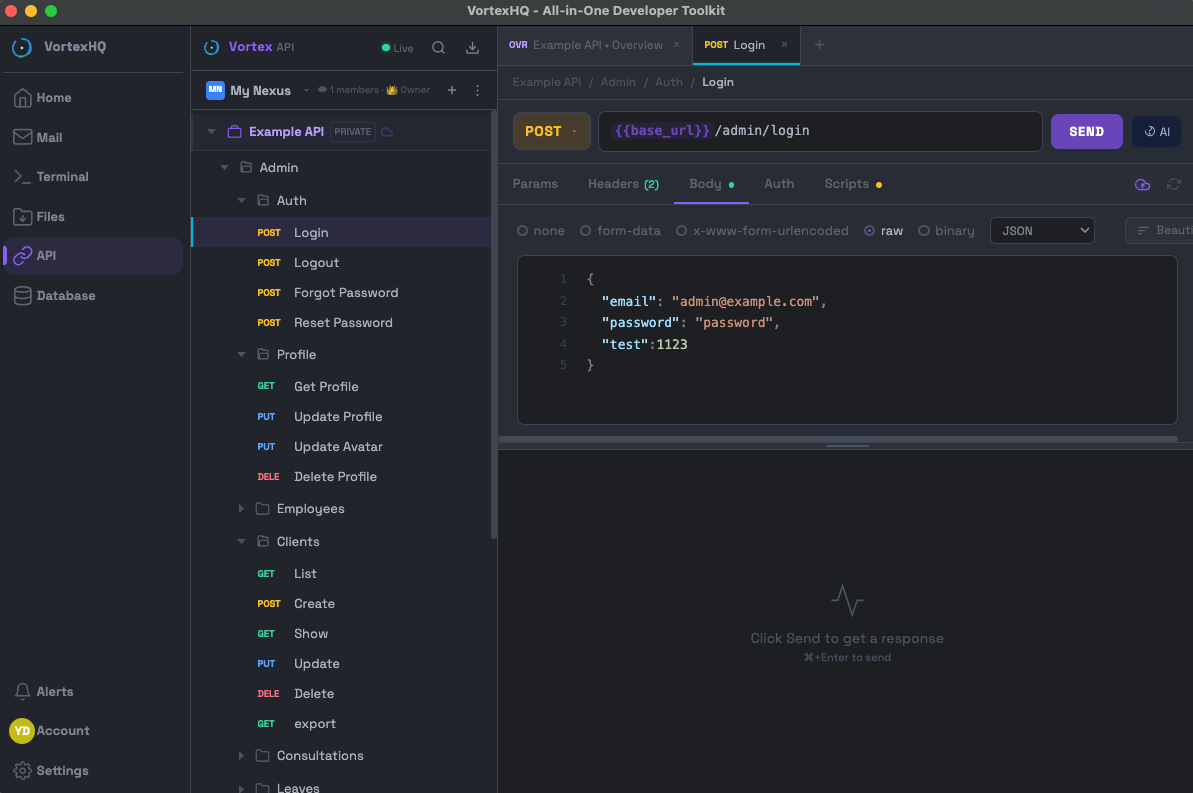 VortexHQ — API Client