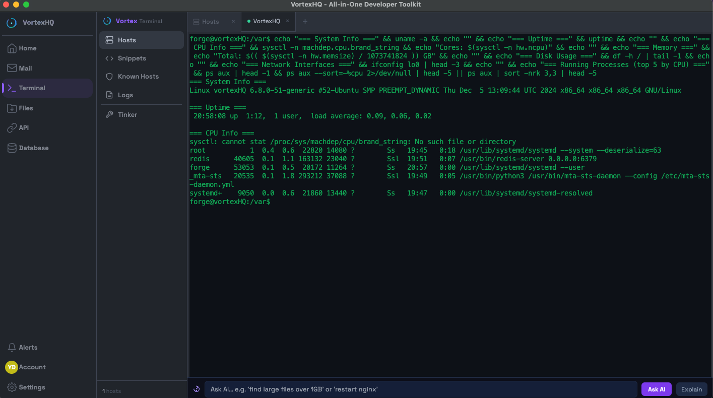 VortexHQ — Terminal